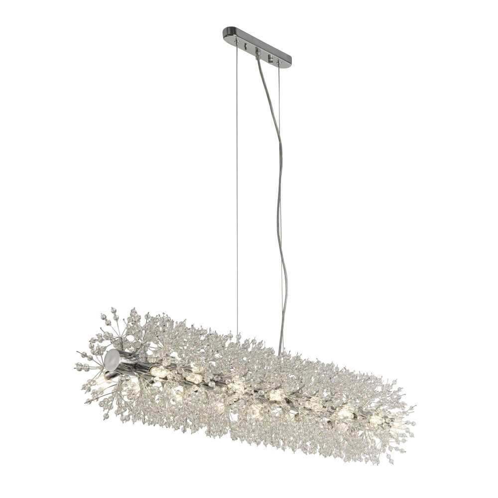 Lampe suspendue design Sunburst 1 m chromé Searchlight 5053423250755