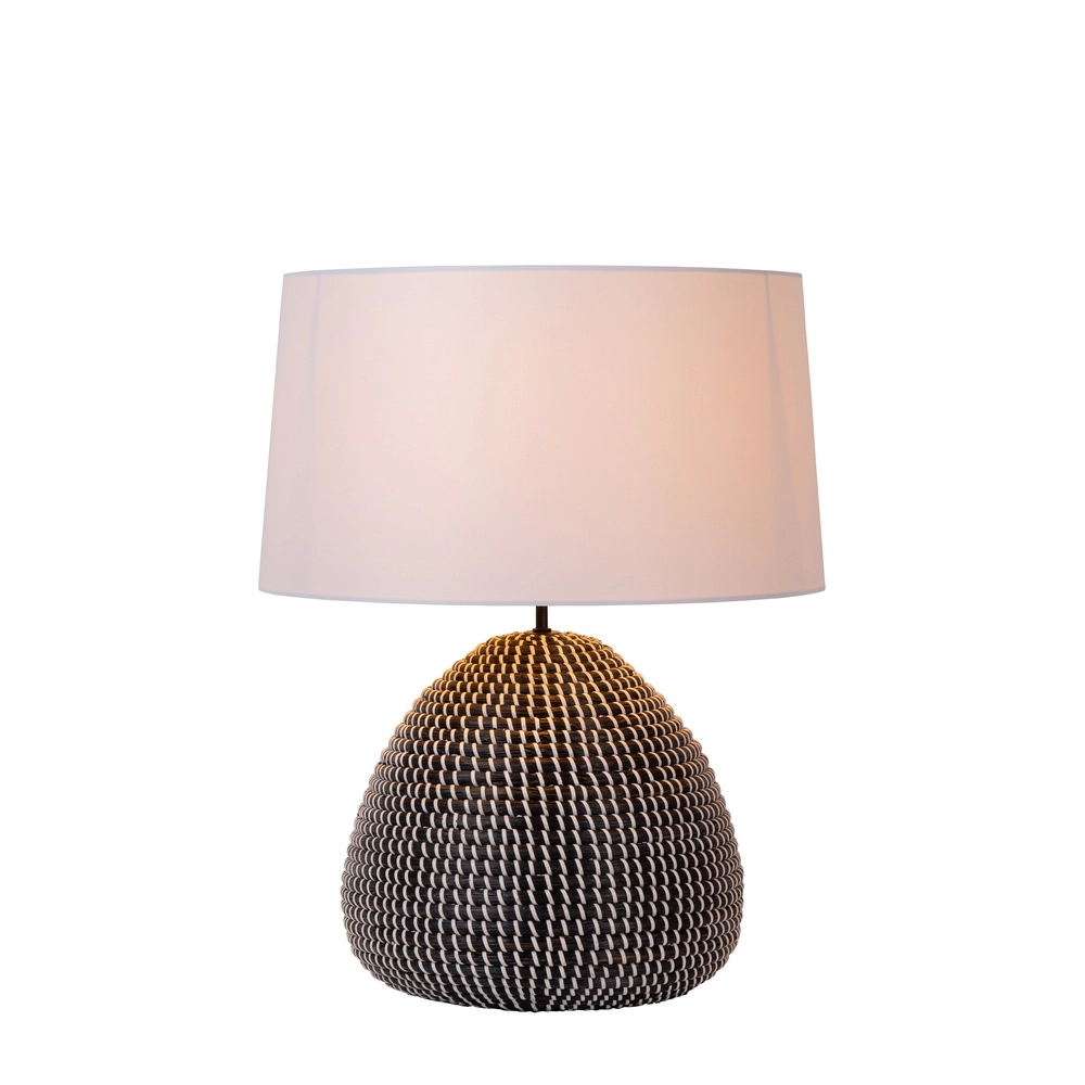 Lampe de table en herbe marine Maduka Ø 45cm - noir avec teinte blanche