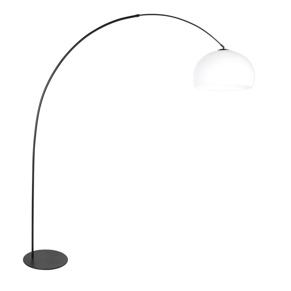 Lampadaire Curve noir avec boule d’abat-jour blanche Ø 48cm Lampadaire Curve noir avec boule d’abat-jour blanche Ø 48cm