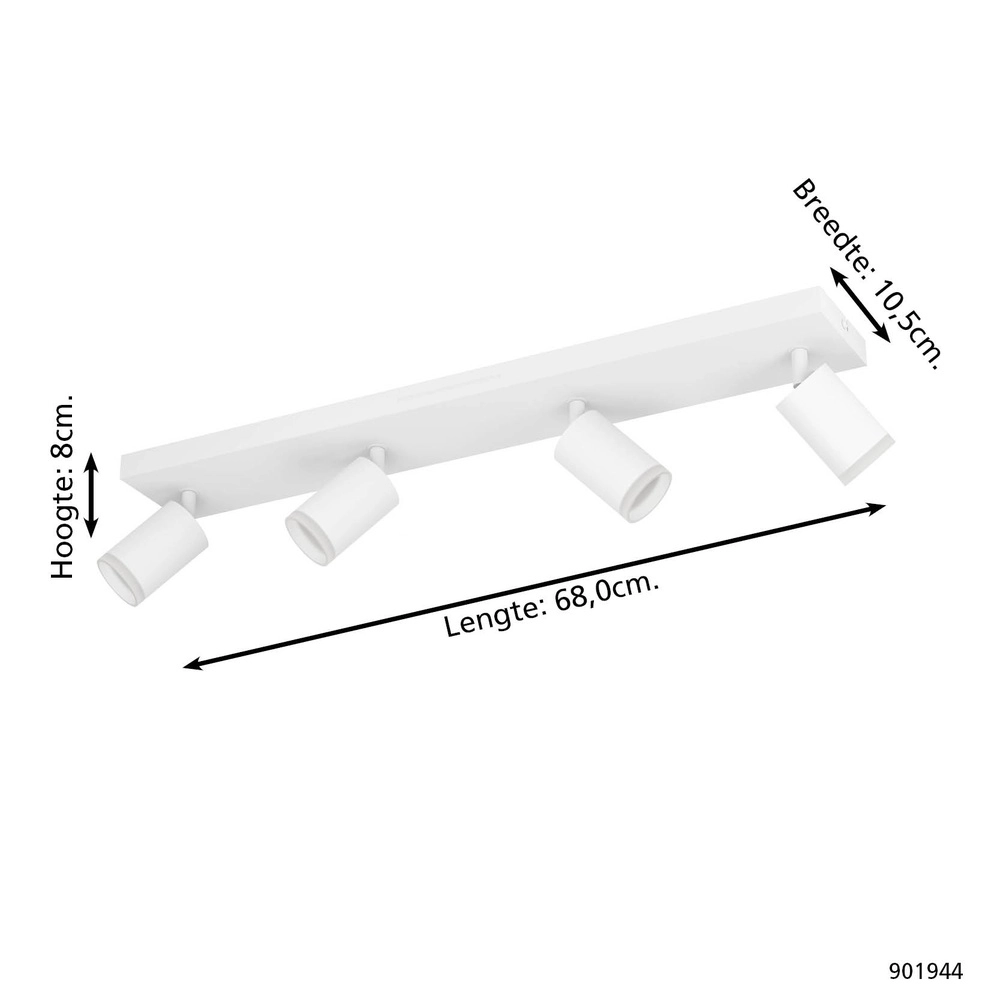 Spot apparent intelligent Melitello-Z Blanc 4 lumières Eglo 9008606358151