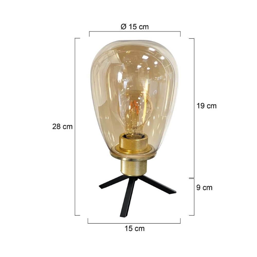 Lampe de table Reflexion Ø 15cm - avec verre ambré Steinhauer 8712746171013