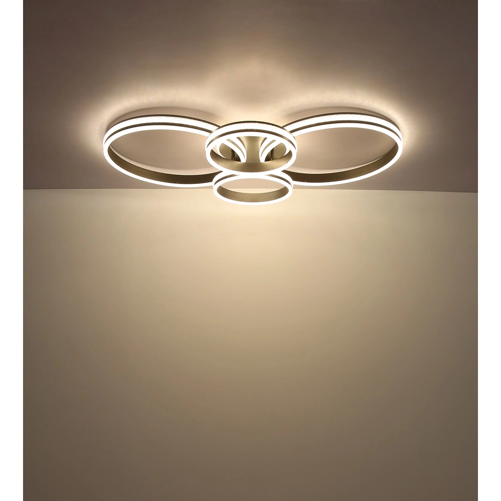 Lampe de plafond à design Grouni 4 anneaux en titane mat Globo 9007371533879