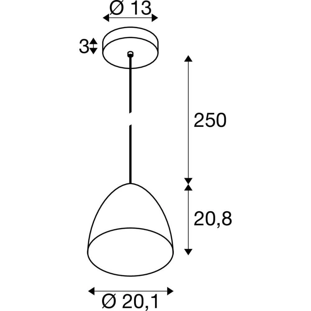 Suspension élégante New Para Cone 30 cuivre Ø 30cm SLV 4024163293495
