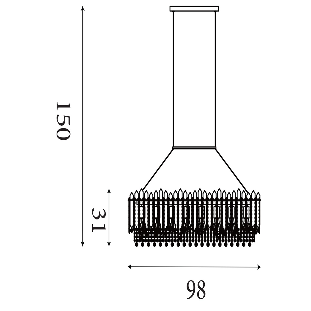 Suspension Spear Ovale doré Searchlight 5053423304205