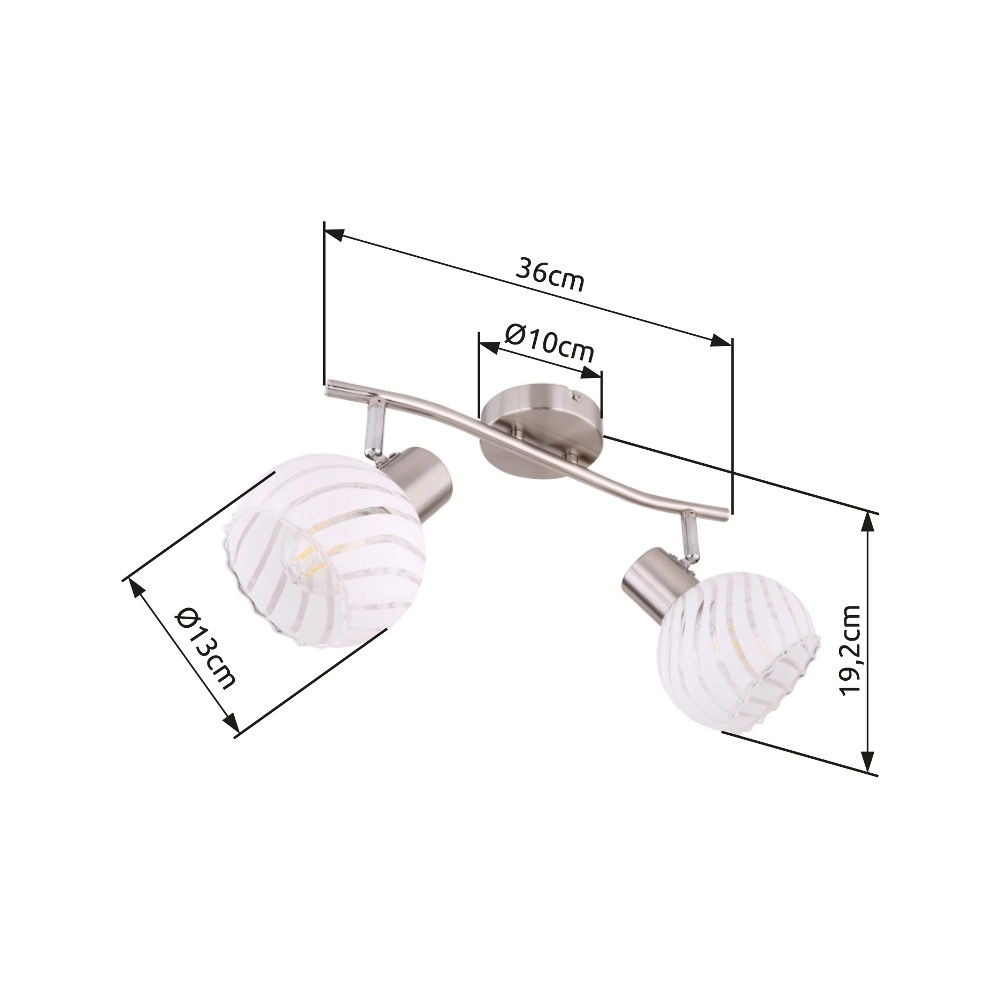 Lampe de plafond Willy Nickel 2-light Globo 9007371406104