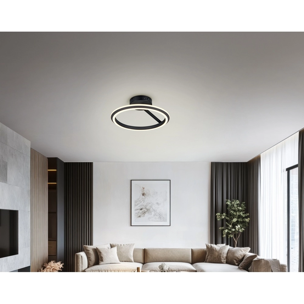 Plafonnier rond Amador noir Trio 4017807662092