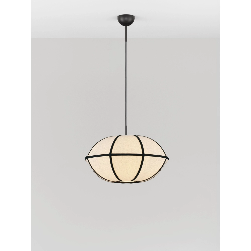 Lampe suspendue Brera noir avec blanc Ø 45cm Lyora 5212017493569