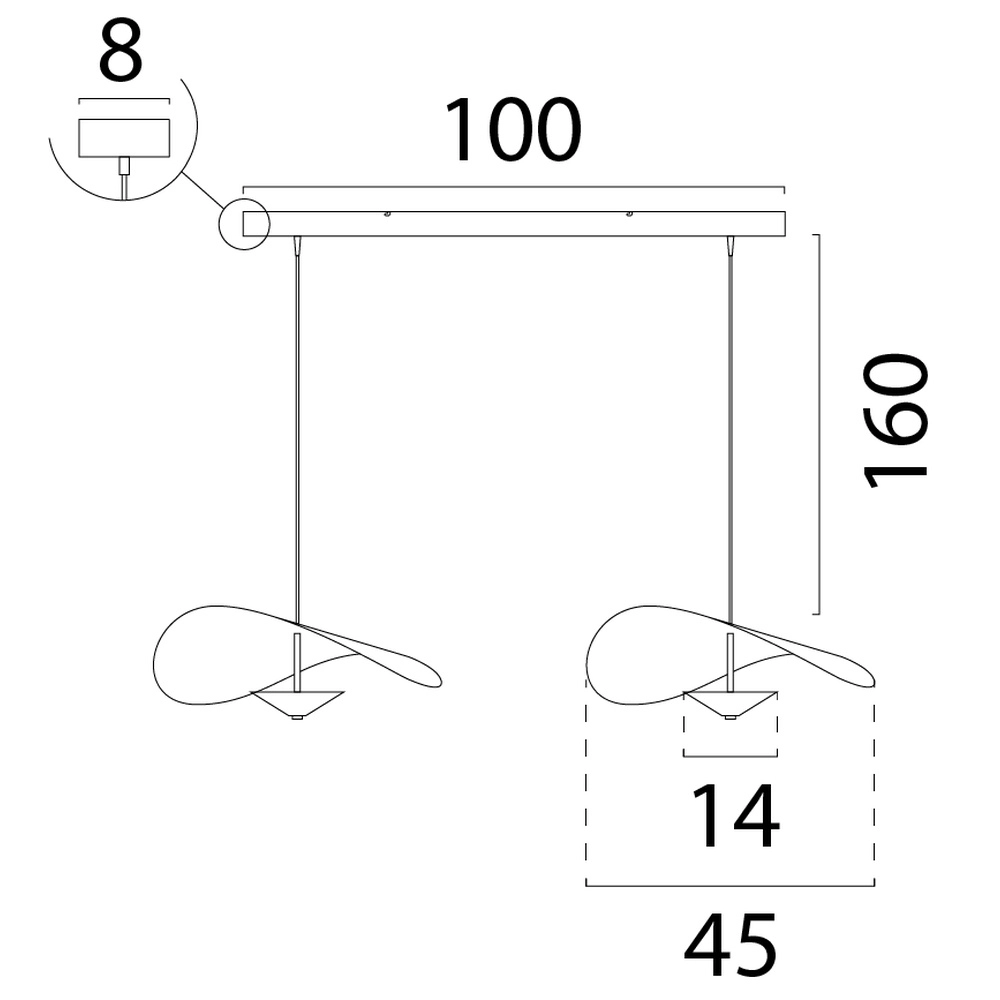 Lampe suspendue danoise 2L Lente Ø45cm - sable Masterlight 8718121407227