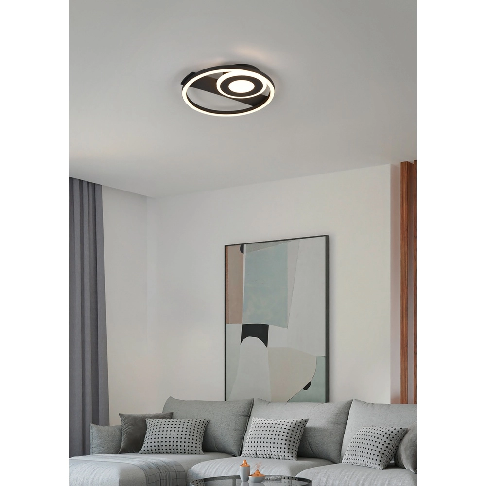 Plafonnier moderne Horus noir Trio 4017807653397