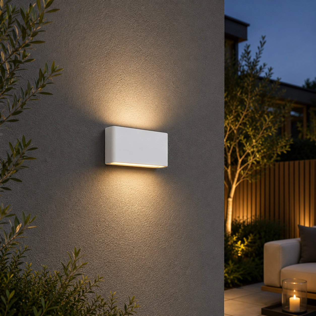 Spot mural plat Box 17 cm - blanc