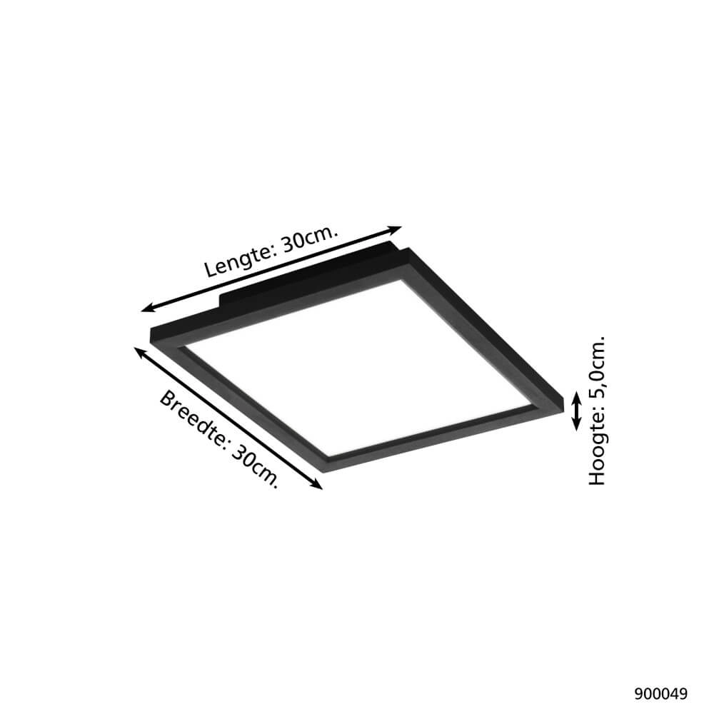 Plafonnier Zigbee Salobrena-Z 30x30cm noir Eglo 9008606221868