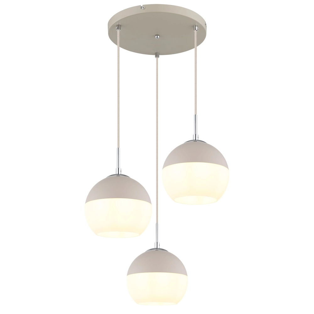 Suspension 3 lumières Ragusa rond sable brun