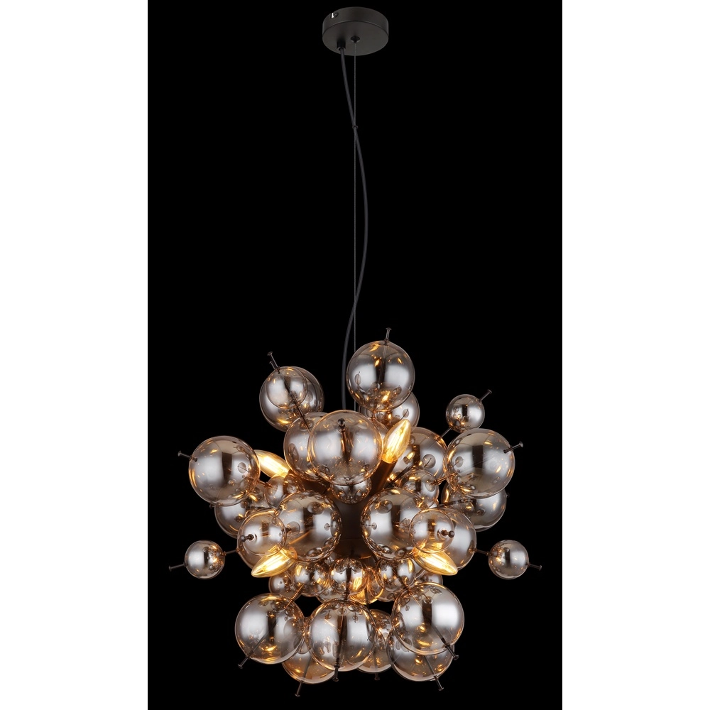 Lampe pendante unique Udo verre fumé Ø 55cm Globo 9007371452637