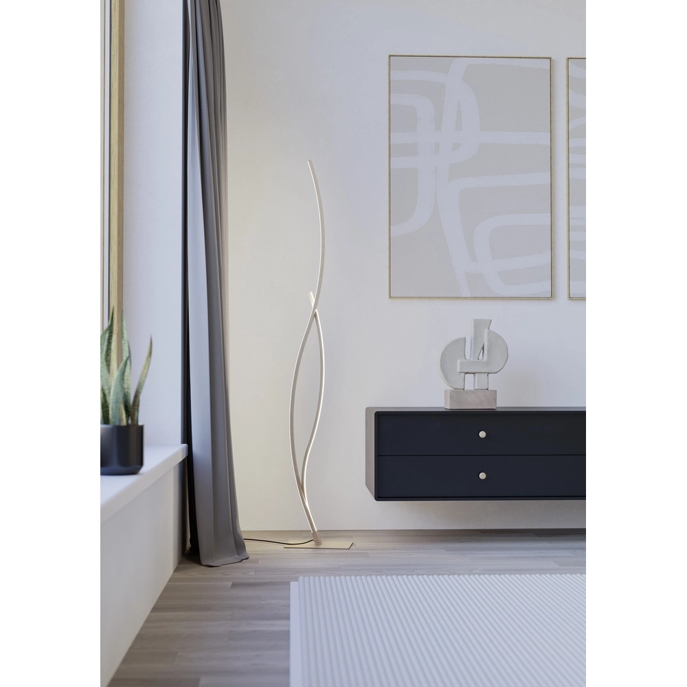 Lampe sur pied à LED Grisolia 129cm - aspect bois Eglo 9008606316229