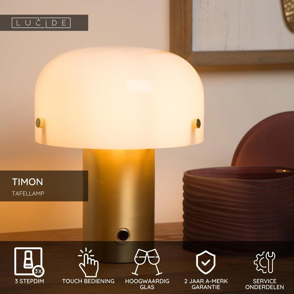 Lampe de table Timon 17,5 cm d’or Lucide 5411212051387