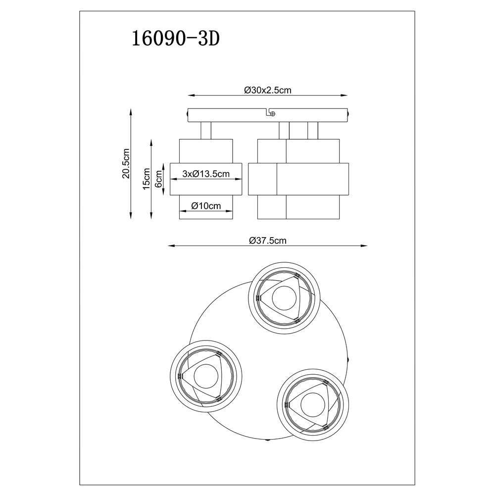 Lampe de plafond Daren noir avec marbre Globo 9007371586660