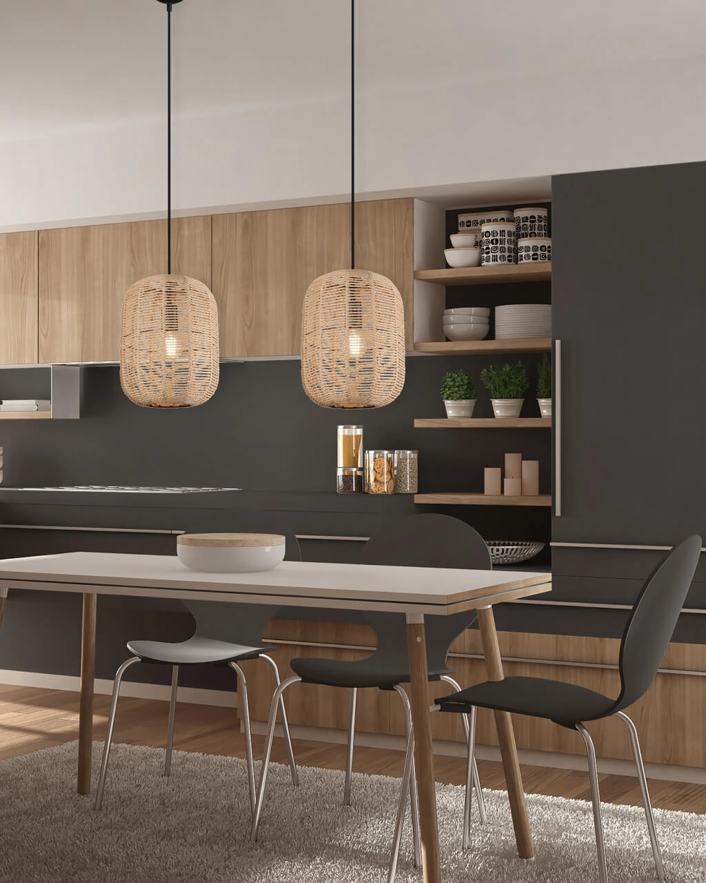 Suspension en rotin Runa Ø 25cm Trio 4017807476781