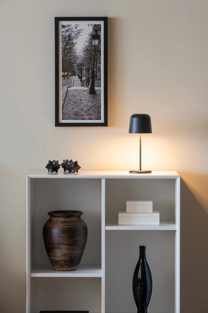 Lampe de table rechargeable Biot noir avec capuchon amovible KonstSmide 7318307845754