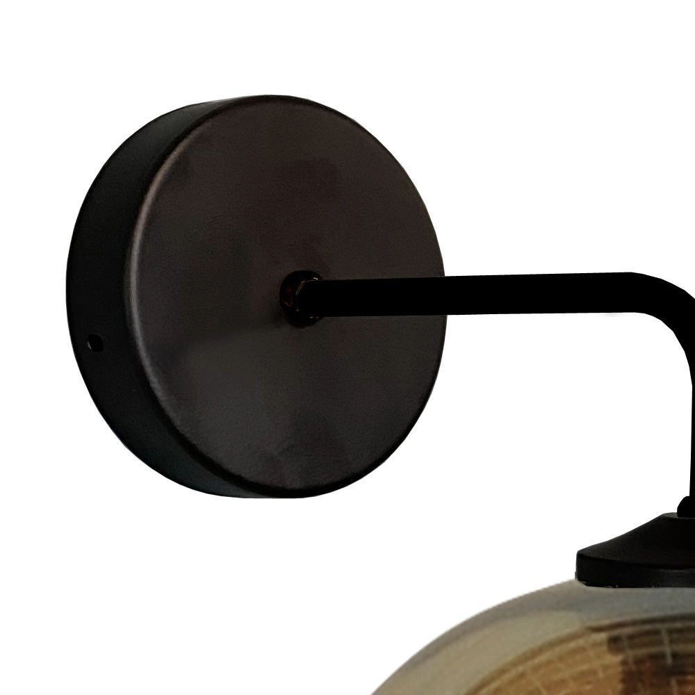 Applique Quinto noir avec verre fumé Masterlight 8718121247670