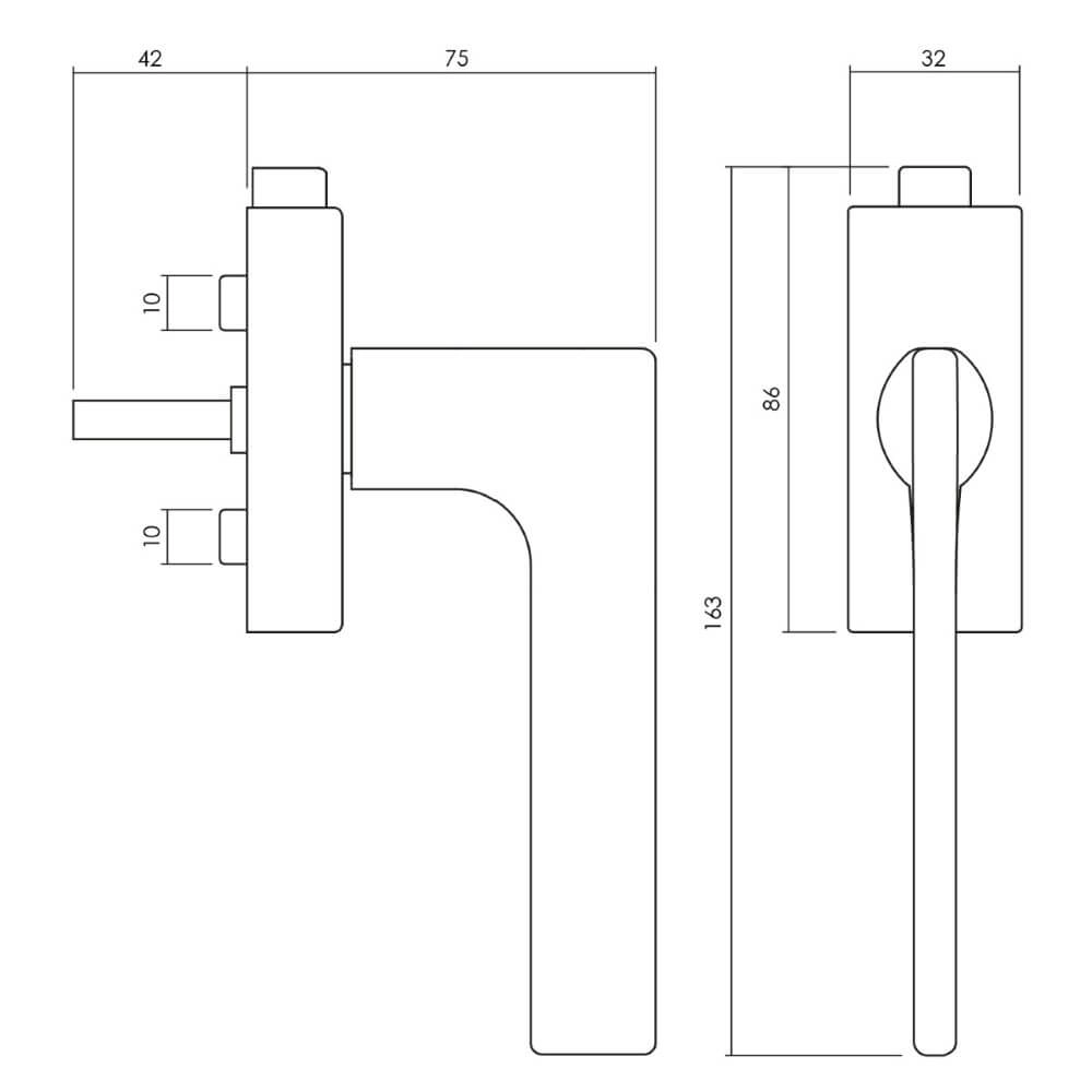 Poignée de fenêtre design Lotus Q verrouillable en acier inoxydable Olivari 8714186479193