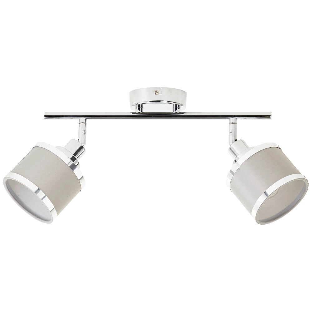 Plafonnier 2 lumières Alexia chrome et gris Brilliant 4004353424144