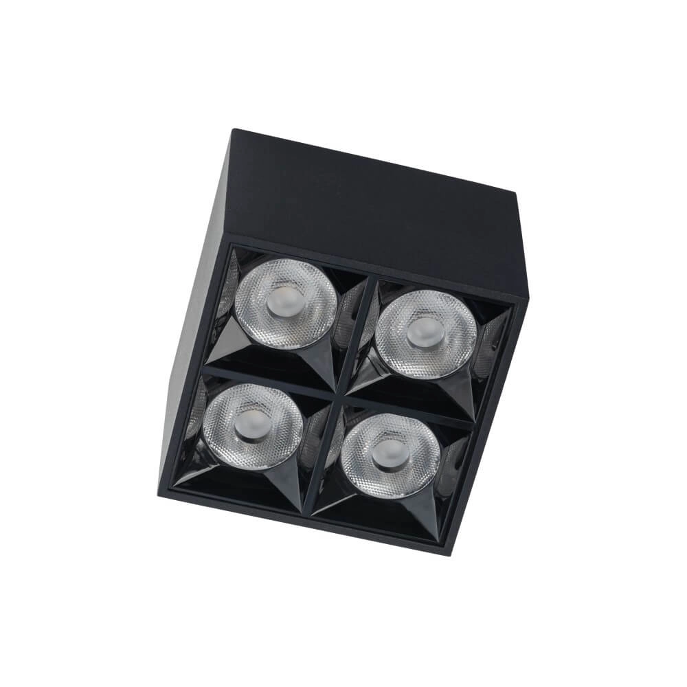 Spot en saillie noir Midi Led 2x2 LED - 4000K