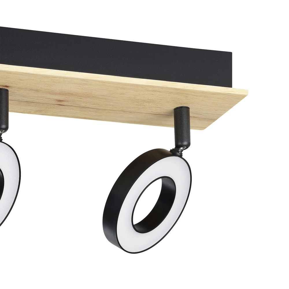 Lumière LED de plafond Rielves 3 lumières avec bois Eglo 9008606313723