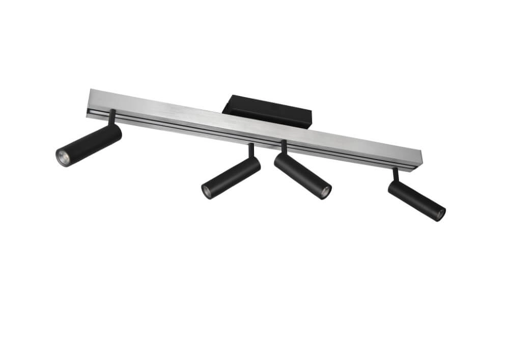 Spot LED 4 lumières Zeno métal avec du noir Trio 4017807614619