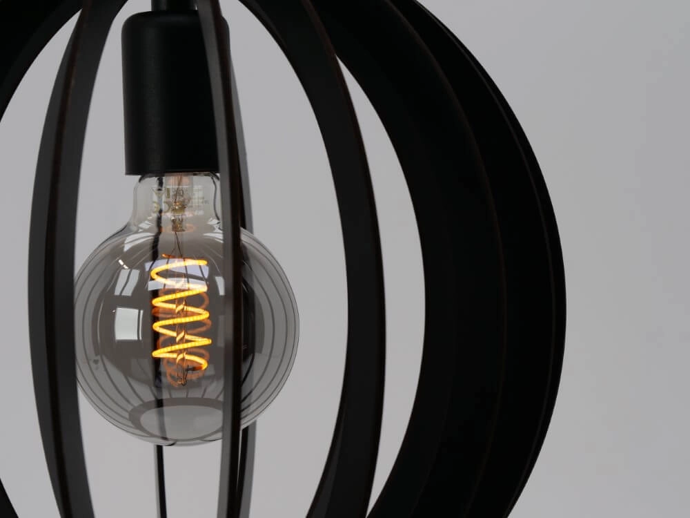 Lampe à suspension en bois noir Velasco Ø 31 cm Eglo 9008606224067