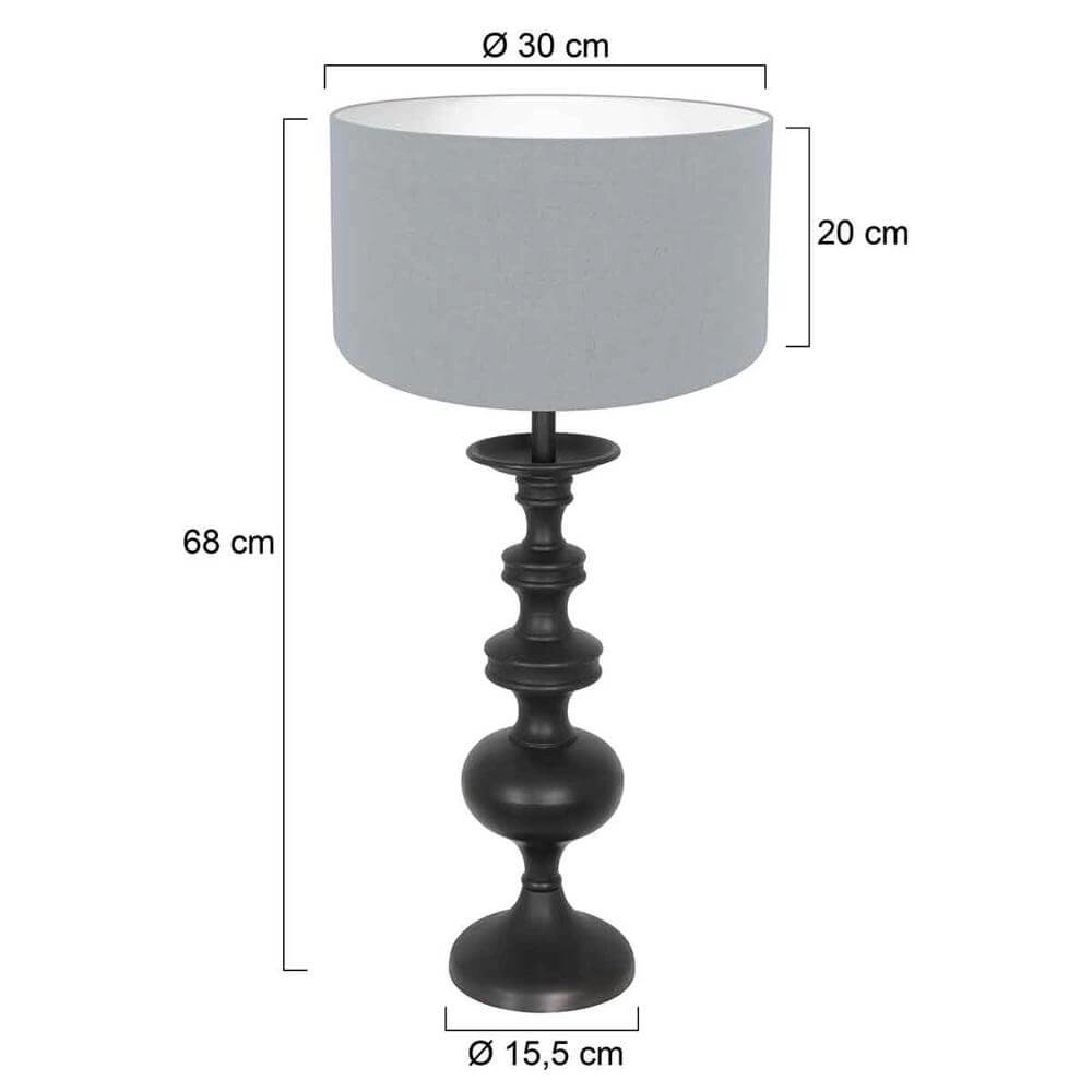 Lampe de table Lyons Noir avec capuche bleu clair Steinhauer 8712746175257