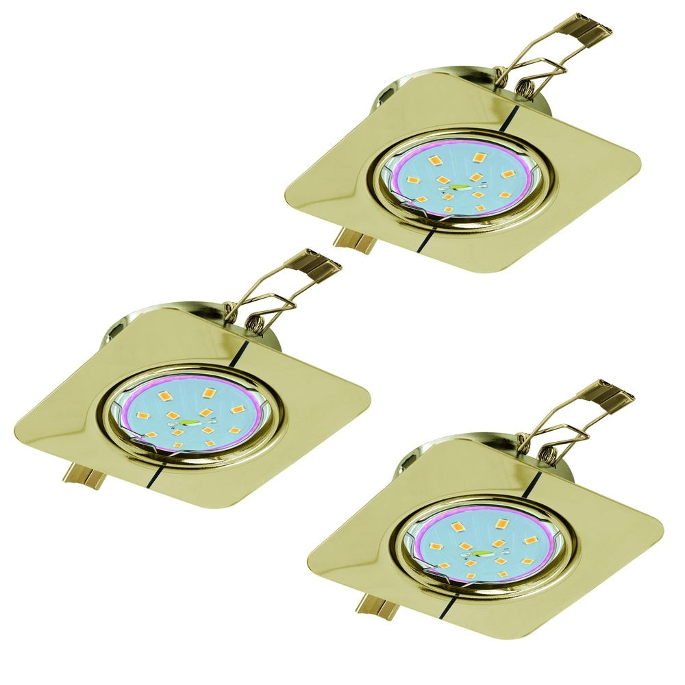 Ensemble de 3 projecteurs encastrés Peneto Or