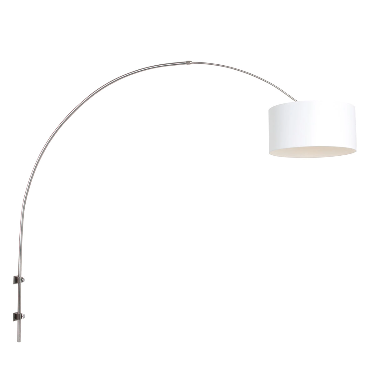 Lampe à arc murale Sparkled Acier inoxydable avec capuchon blanc