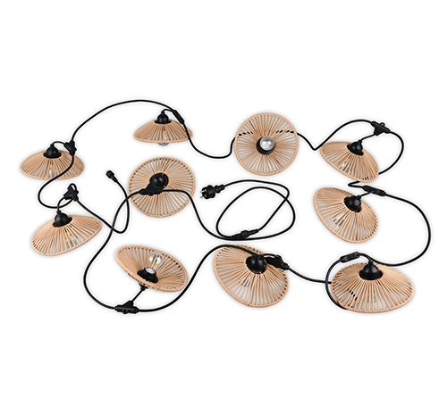 Lampes à guirlande Chain noir avec brun 600 cm