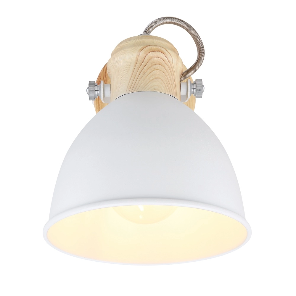 Lampe murale scandinave Wiho Blanc avec du bois Globo 9007371409174