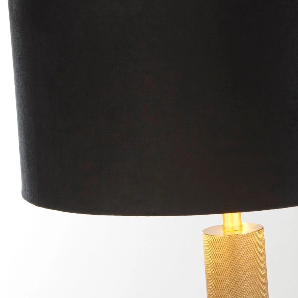 Lampe de table dorée London avec capuche noire Searchlight 5053423256498
