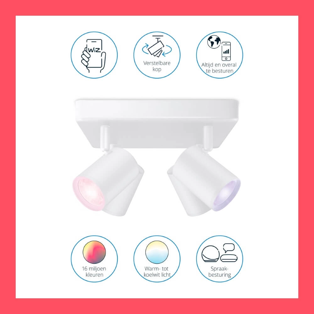 Spot en saillie 4 lumières Imageo intelligent - blanc WiZ 8719514554559