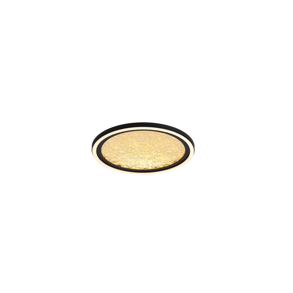 Plafonnier design Luna Ø 30cm noir avec or Plafonnier design Luna Ø 30cm noir avec or