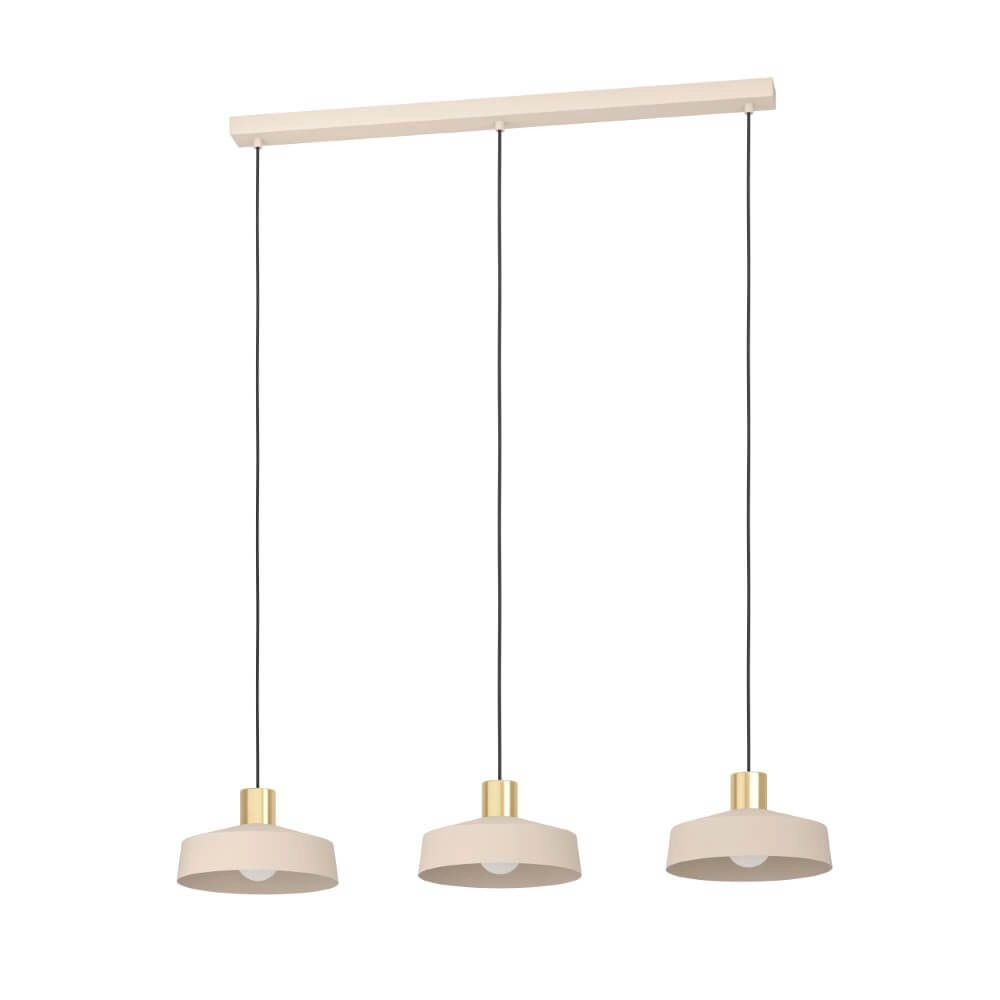 Lampe suspendue Valdiola 3 brun sable clair