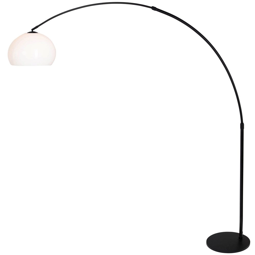 Lampe à arc Stresa noir avec abat-jour blanc Lampe à arc Stresa noir avec abat-jour blanc