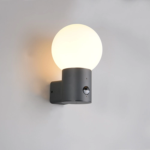 Lampe murale en sphérie Mures anthracite avec capteur