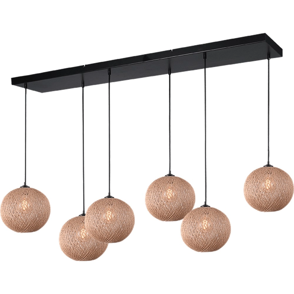 Lampe suspendue à 6 lampes Corda Rotin Ø 30cm