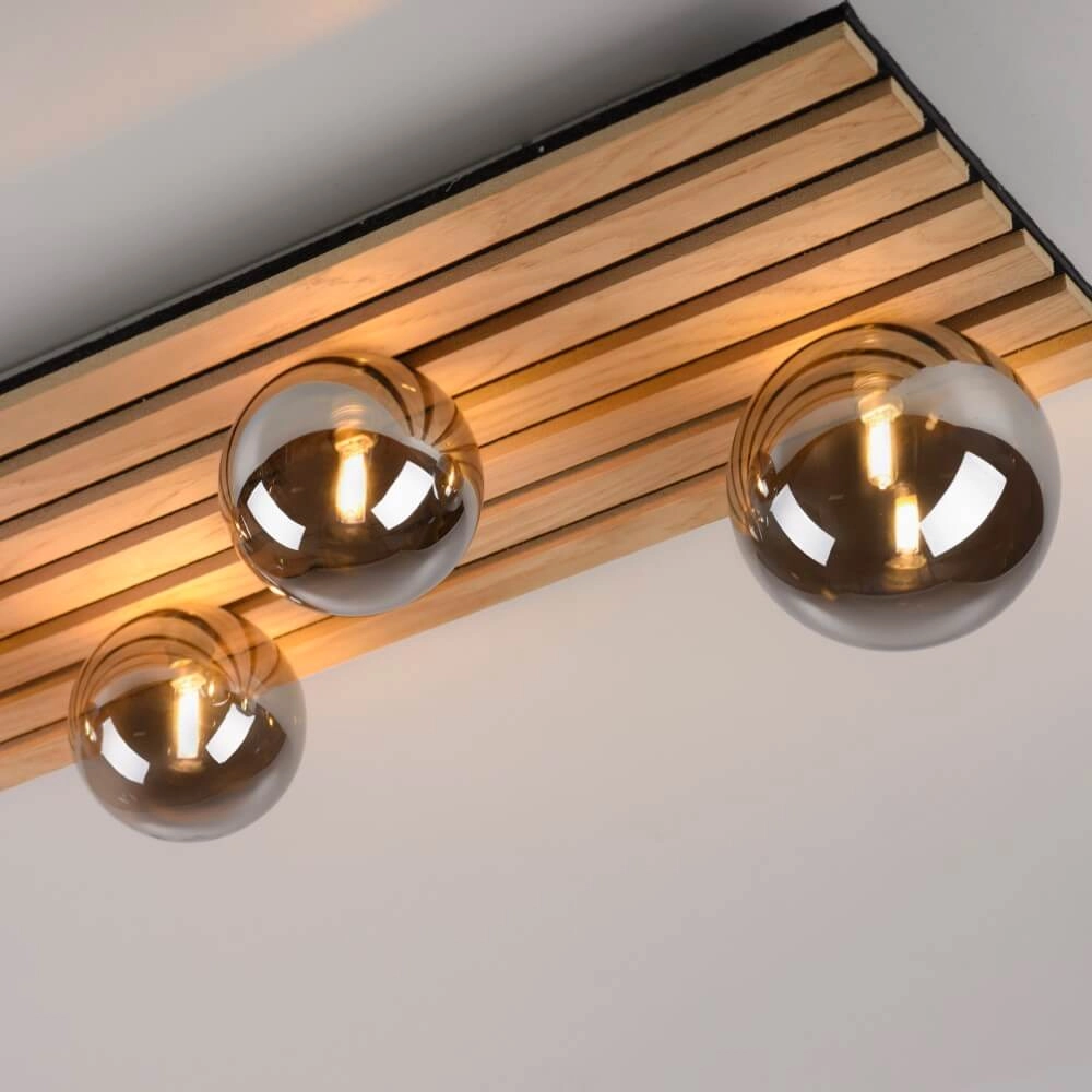 Plafonnier en bois Green Stika rectangulaire Just Light 4043689004248