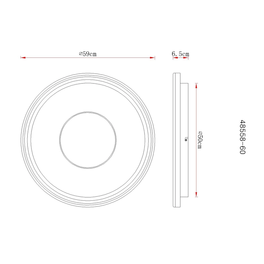 Lampe de plafond Eila Ø 59cm blanc Globo 9007371572458