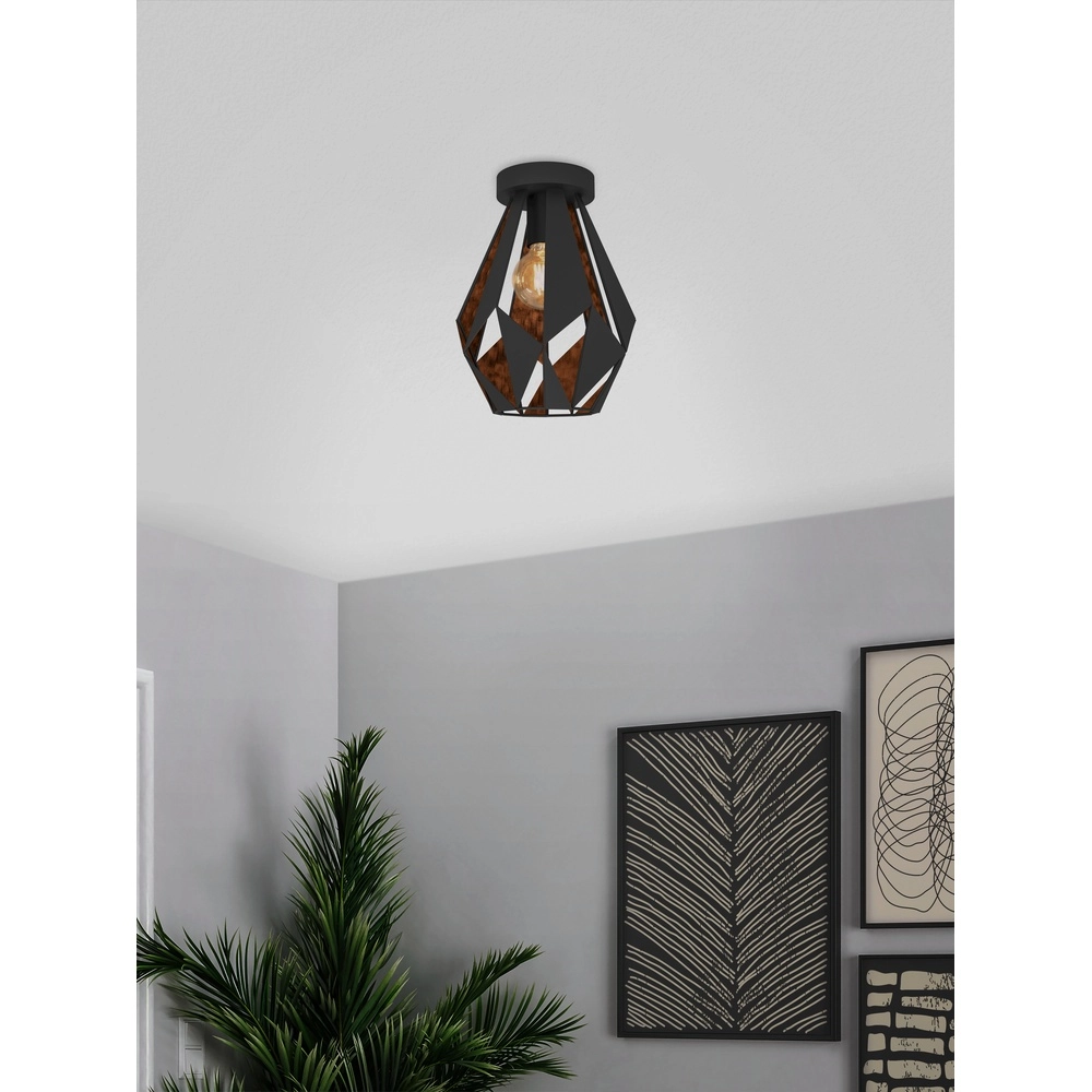 Lampe de plafond Carlton 1 Ø 20cm - noir Eglo 9002759307882