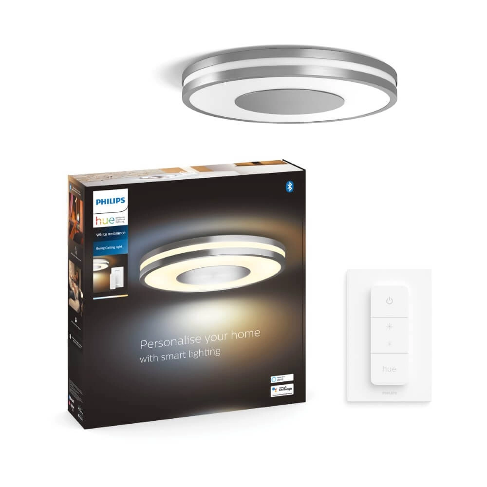 Plafonnier Hue Being - White Ambiance Ø 34,8 cm en acier inoxydable Philips 8719514341111