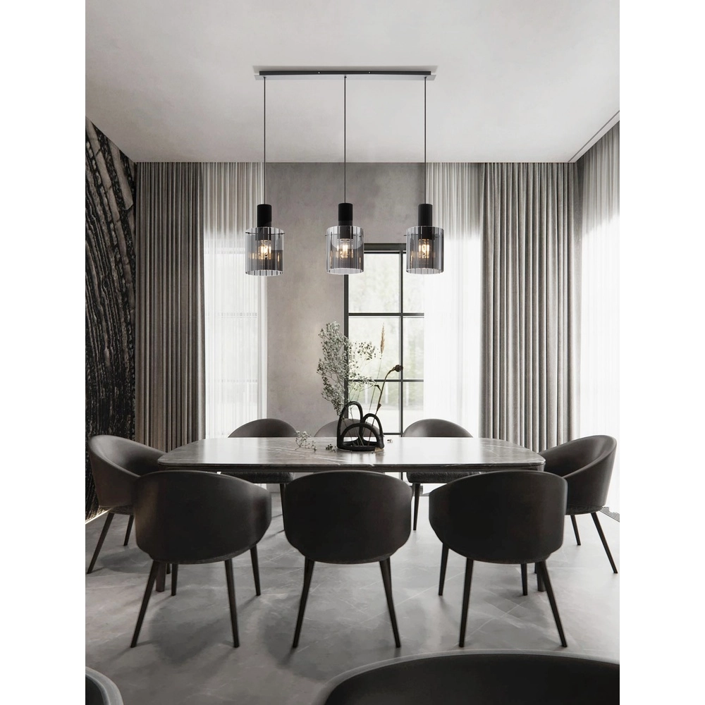 Suspension design Mirbi 3 lumières noir droit Lyora 5212017468444