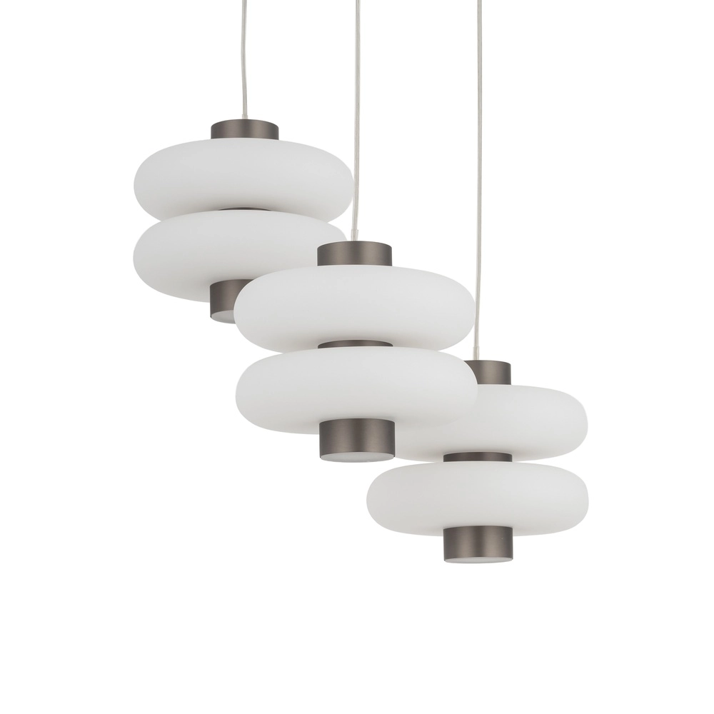 Lampe pendante de conception Lunari Led 3-gris clair Lyora 5903139119825