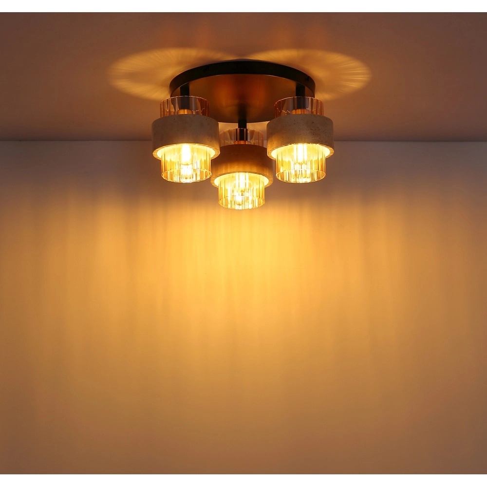 Lampe de plafond Daren noir avec marbre Globo 9007371586660