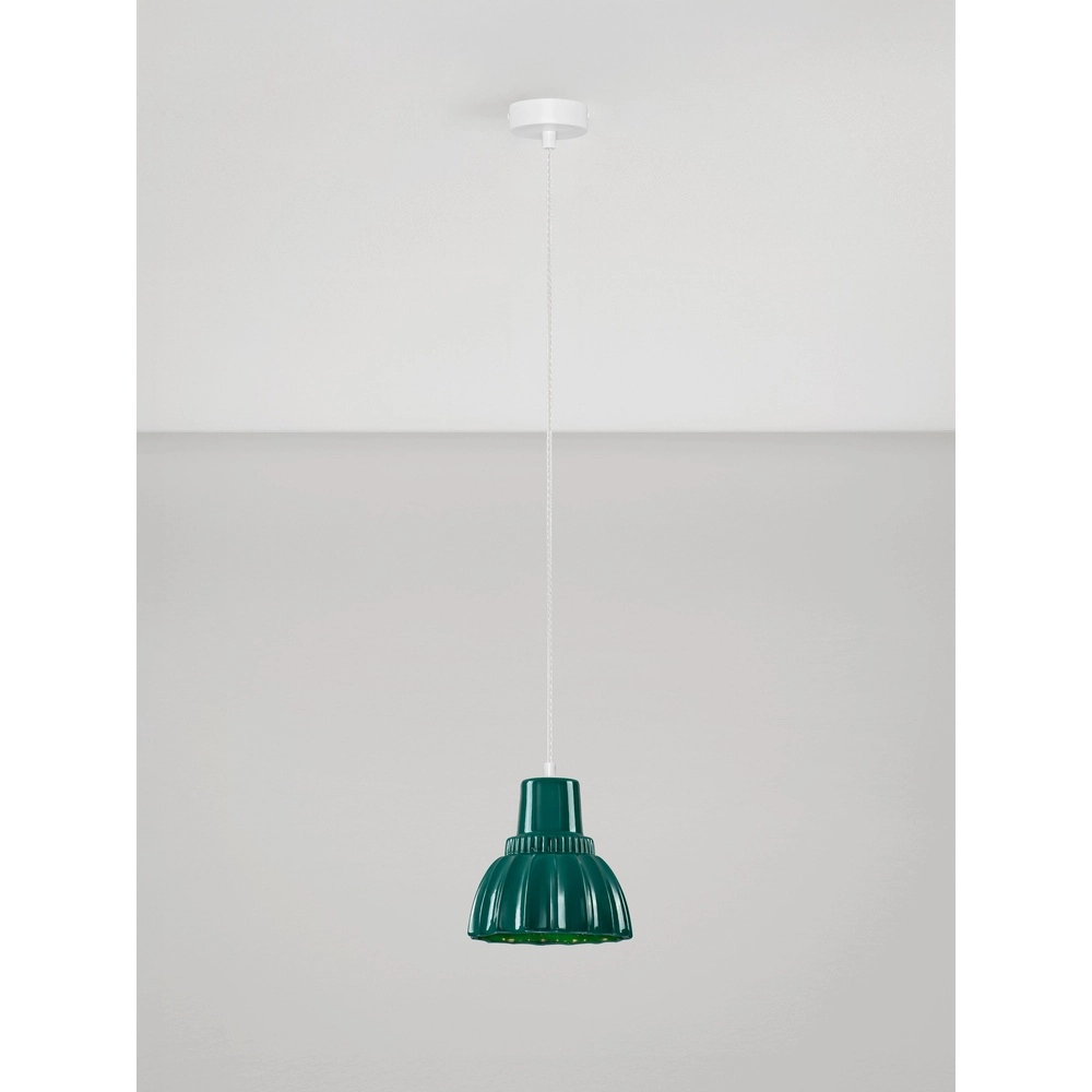 Lampe suspendue Picco blanc avec vert Lyora 5212017495396