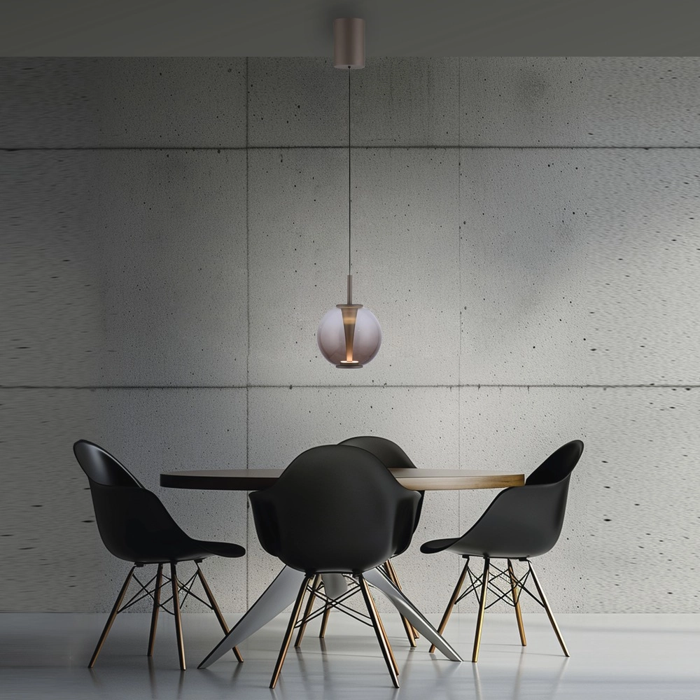 Suspension LED Pure Infinity avec verre ambré - Ø 18cm Paul Neuhaus 4012248399040